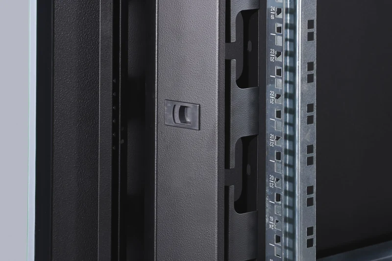"Armoire réseau debout Unique 19"" 42U rack 800x1000, porte avant en verre, noir, 800kg 2053x800x1000 mm, couleur noire (RAL 9005)"