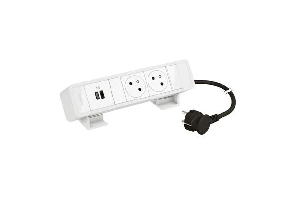 Bloc Bureau 2x2P+T F/B USB 45W Power Delivery cordon 2m fich