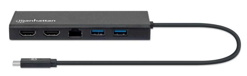 Manhattan 152747 Convertisseur USB-C 3.0 vers RJ45 2x HDMI