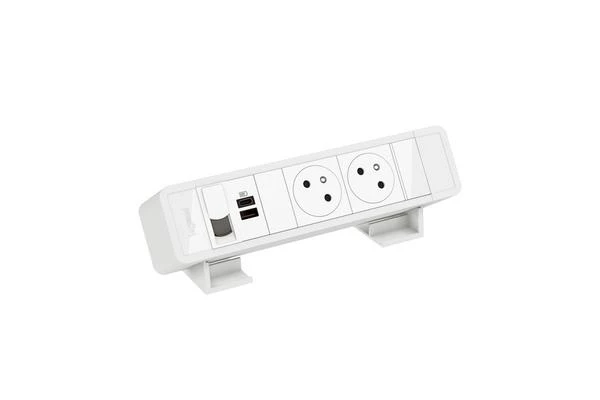 Bloc Bureau 2x2P+T F/B USB A+C 15W 1 RJ45 CAT6 FTP à raccord