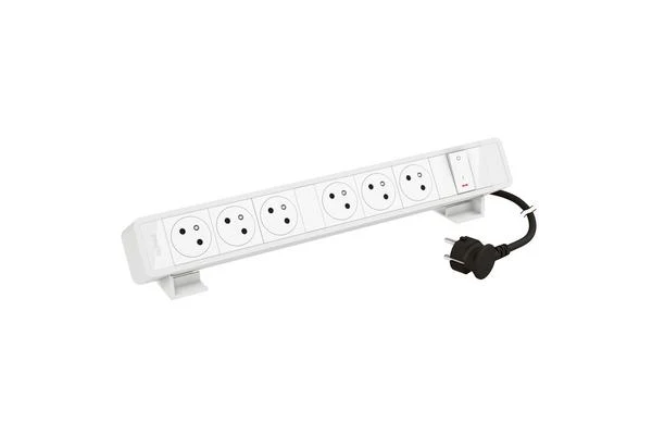 Bloc Bureau 6x2P+T F/B avec inter et cordon 2m avec fiche -
