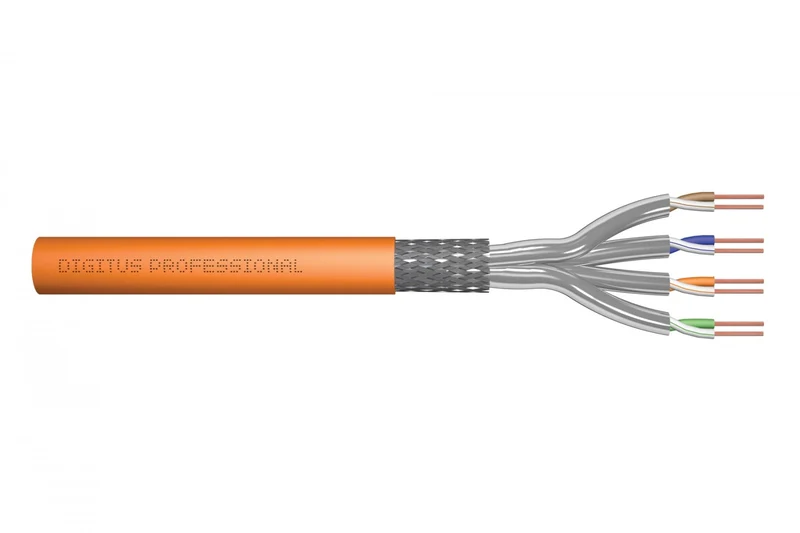 DIGITUS DK-1745-VH-5 Câble d'installation Cat.7, S/FTP, B2ca, AWG 23/1, LSOH, 500m, orange, bobine