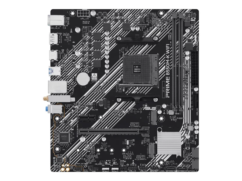 ASUS AMD B550 mATX motherboard DDR4 PCIe 4.0 dual M.2 slots DisplayPort HDMI