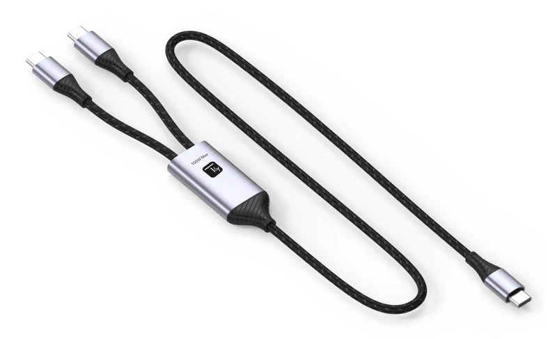 Techly ICOC MU2C-2C100W Câble de chargement USB-C vers 2x USB-C 100W 1,5m PD QC PPS