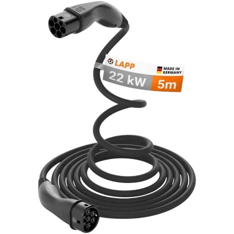 Câble de recharge Helix pour voiture électrique - Type 2 - 22KW - 5M