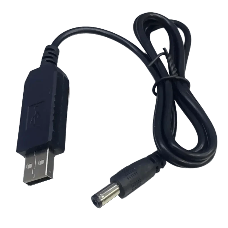 Câble chargeur USB 5V sortie 12.6V vers fiche jack DC 5.5 x 2.1mm