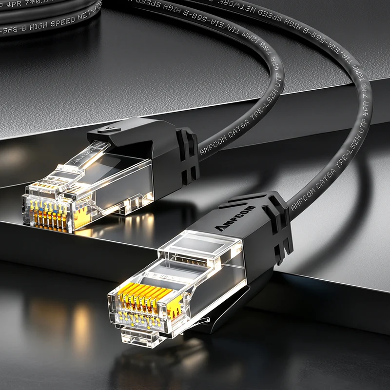 AMPCOM Cat6a 28AWG UTP Ultra-Flexible Ultra-Slim Flame-Retardant Patch Cords for High-density Data Center Cabling