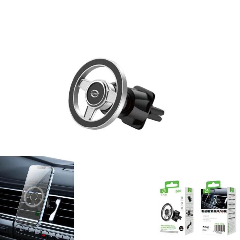 SUPPORTO MAGNETICO CALAMITA PER CELLULARE smartphon DA AUTO BOCCHETTE ARIA