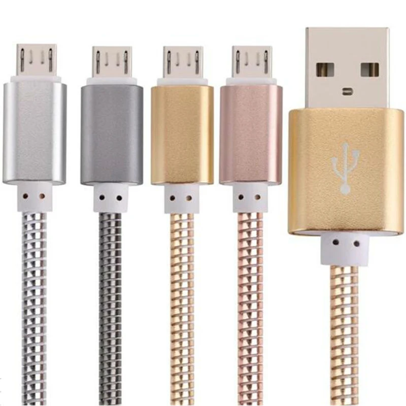 CAVO USB RICARICA TRASFERIMENTO DATI smartphon ANDROID PC IN ACCIAIO RESISTENTE