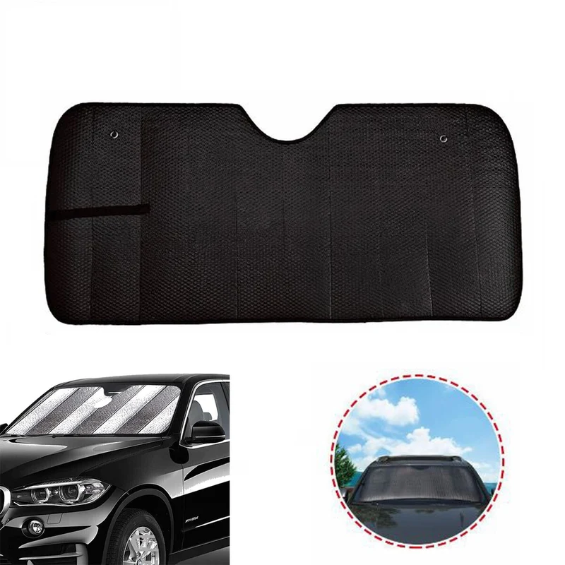 PARASOLE AUTO PARABREZZA 130x60CM UNIVERSALE ANTERIORE INTERNO PROTEZIONE 70295