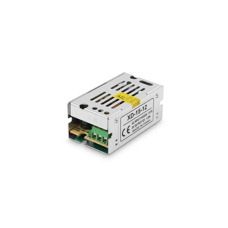 ALIMENTATORE STABILIZZATO 12V 1.25A TRASFORMATORE SWITCHING LED CCTV TRIMMER