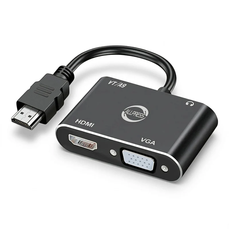 ADATTATORE HDMI A VGA + CON AUDIO PER DECODER 1080P FULL HD PER PC TV AS-08129