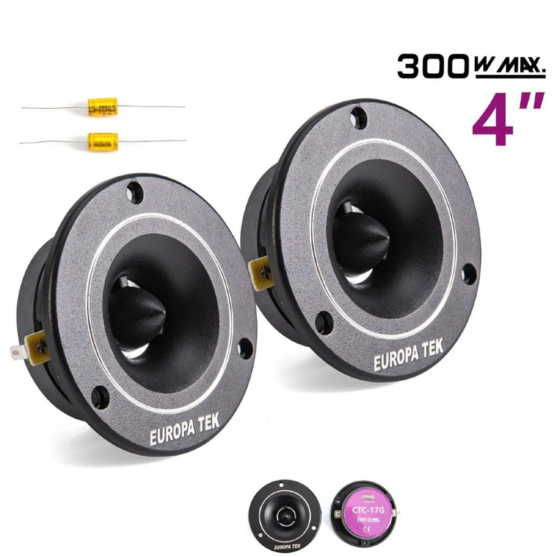 CASSE TWEETER PER AUTO 4" 300W MAX ALTOPARLANTI MAGNETE NERO 6.5 OZ CTC-17G