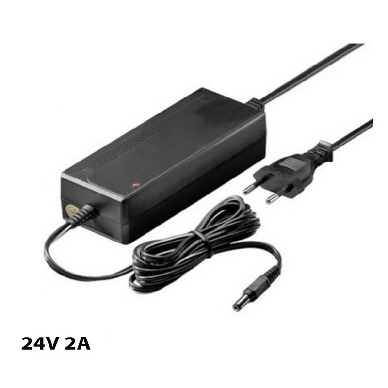 ALIMENTATORE TRASFORMATORE 24V 2A 48W STRISCIA LED TELECAMERE DVR STABILIZZATO