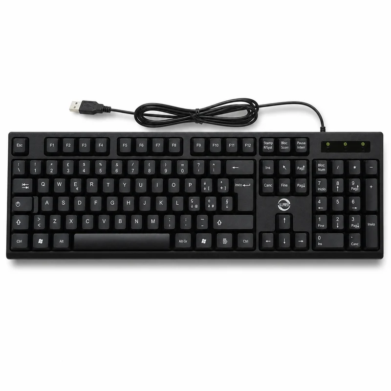 TASTIERA USB STANDARD 104 TASTI ITALIANA CABLATA PC UFFICIO AS-05896