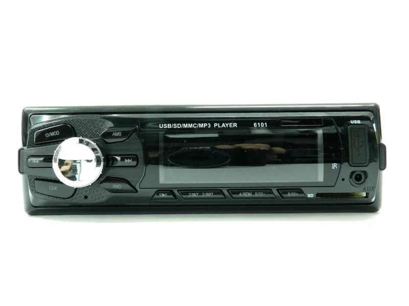 AUTORADIO STEREO AUTO LCD RADIO TELECOMADO SLOT SD CARD MMC USB AUX MP3 K6101