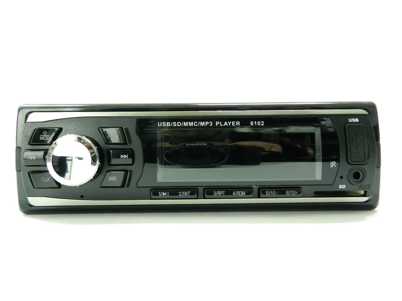 AUTORADIO STEREO AUTO LCD RADIO TELECOMADO SLOT SD CARD MMC USB AUX MP3 K6102