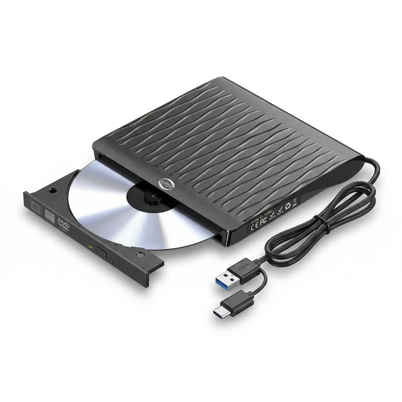 MASTERIZZATORE PER CD DVD DA ESTERNO USB PORTATILE ULTRASOTTILE PER PC AS-08132