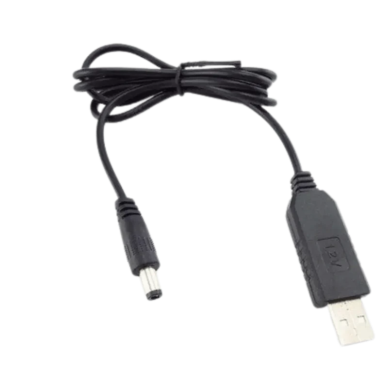 Cäble USB 5v sortie 12v vers fiche jack DC 5.5 x 2.1mm