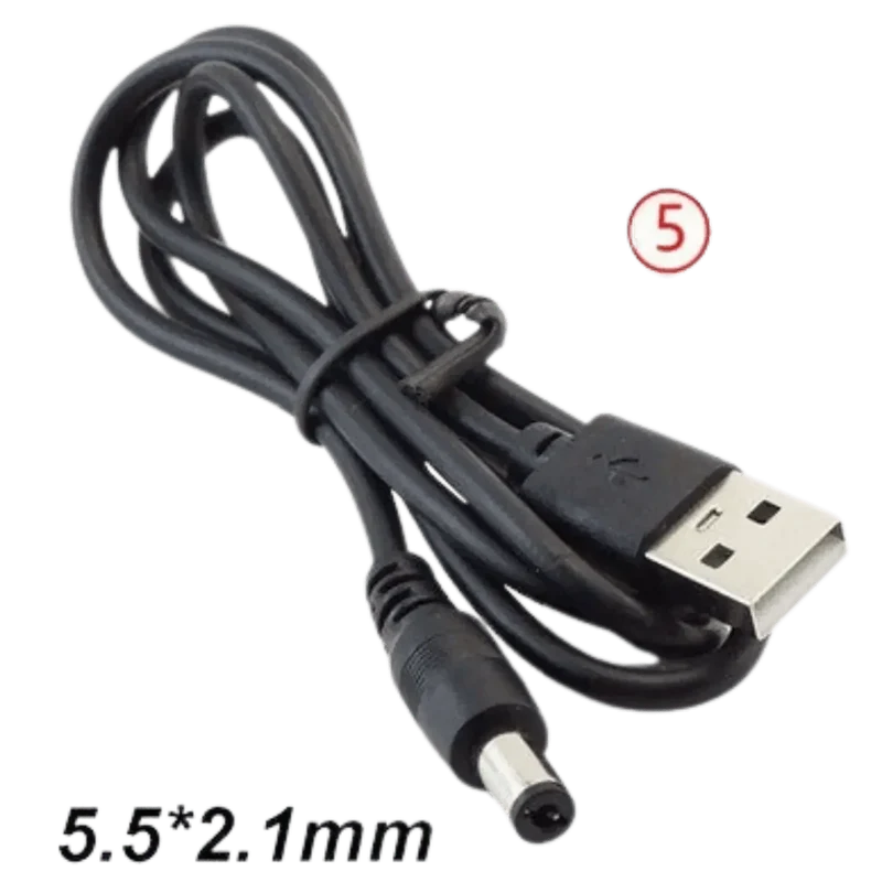 Câble d'alimentation DC USB vers Jack DC 5.5 x 2.1mm
