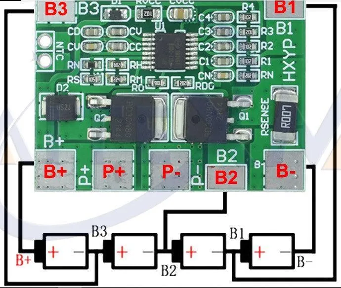 BMS pour batterie Lifepo4 4S 8A