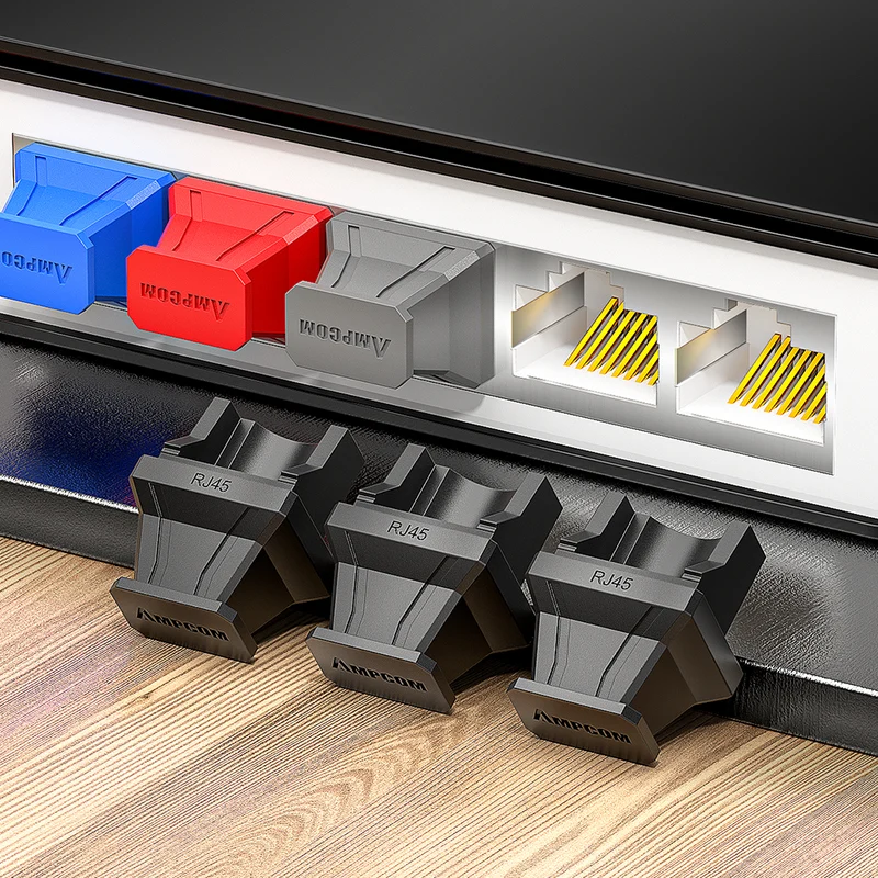 AMPCOM RJ45 Dust Cap Anti Dust Plug, PVC Insulated Port Protector for Ethernet Ports