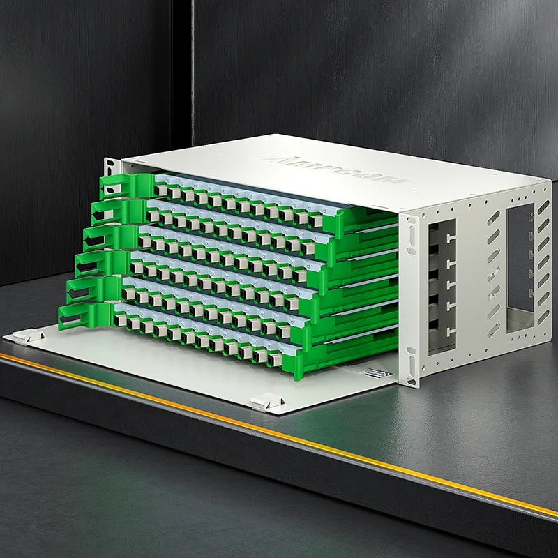 AMPCOM 72-Port Optical Distribution Frame (ODF), Multimode Fiber Patch Panel with SC Couplers & Pigtails