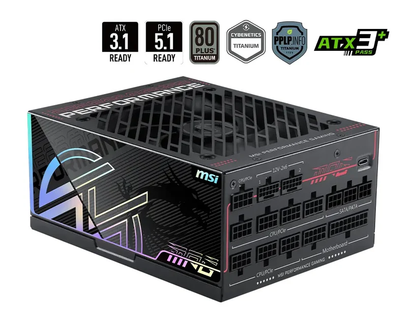 MSI MPG Ai1300TS PCIE5 power supply unit 1300 W 24-pin ATX ATX Black