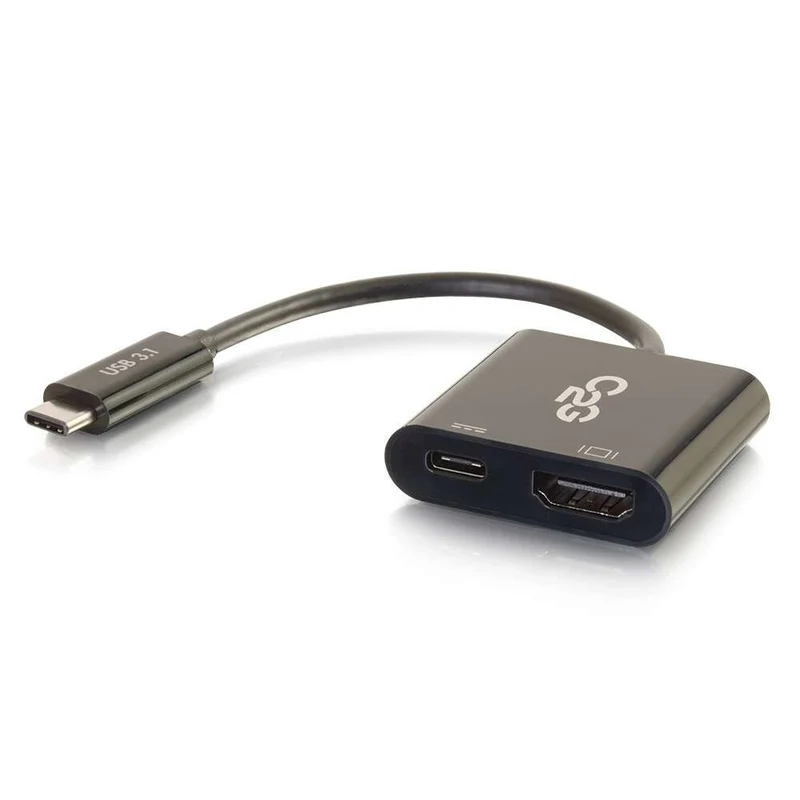 C2G USB-C® To HDMI® Audio/Video Multiport Adapter with Power Delivery up to 60W - 4K 30Hz - Black